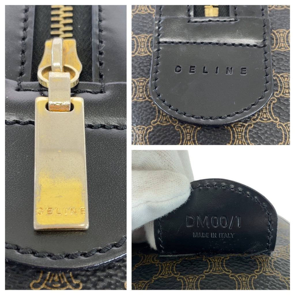 Celine Black Brown Pvc Boston Bag Handbag
