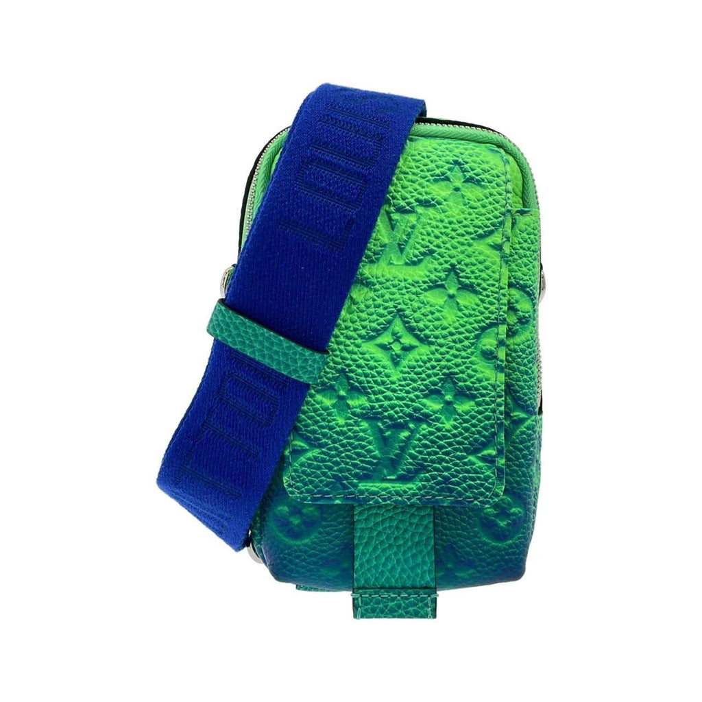 Louis Vuitton America’S Cup Blue Vert Leather Phone Wallet