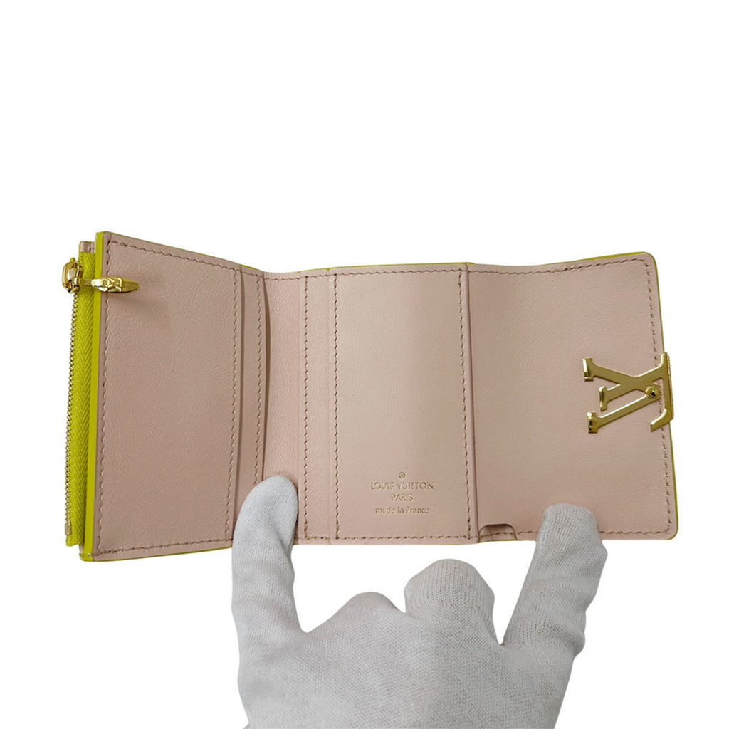 Louis Vuitton Taurillon Yellow Leather Wallet (Tri-Fold)