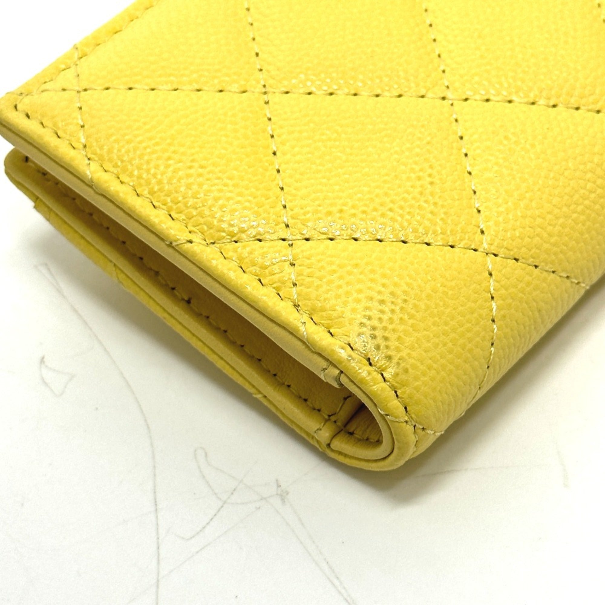 Chanel Yellow Leather Coin Purse/Coin Case