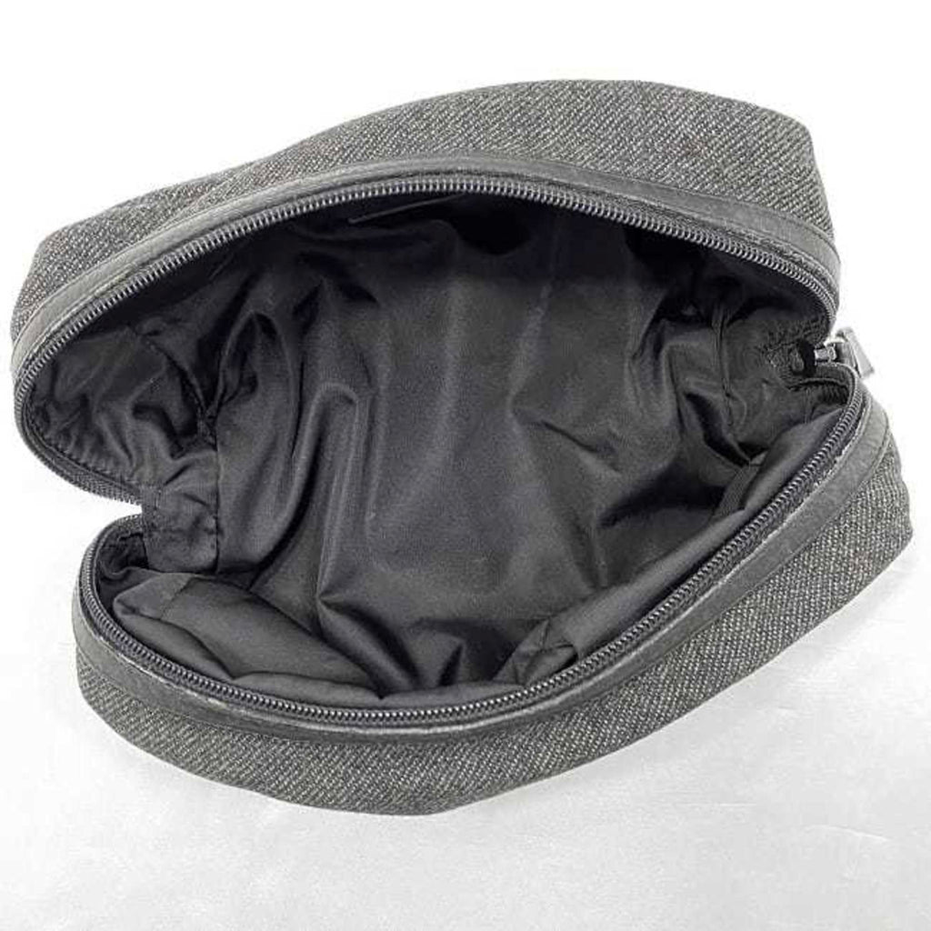 Prada Gray Tweed Wool Nylon Pouch