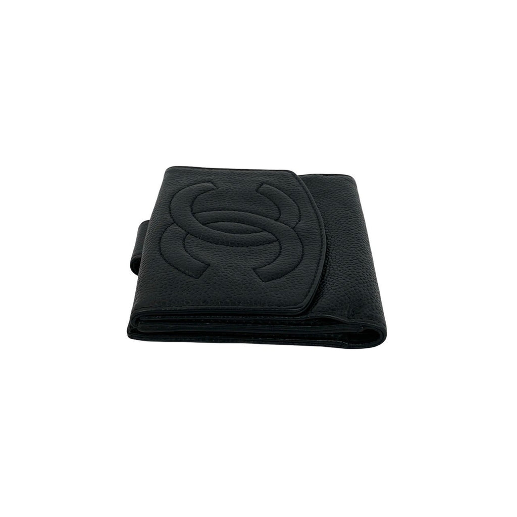 Chanel Black Grained Calfskin Wallet (Bi-Fold)