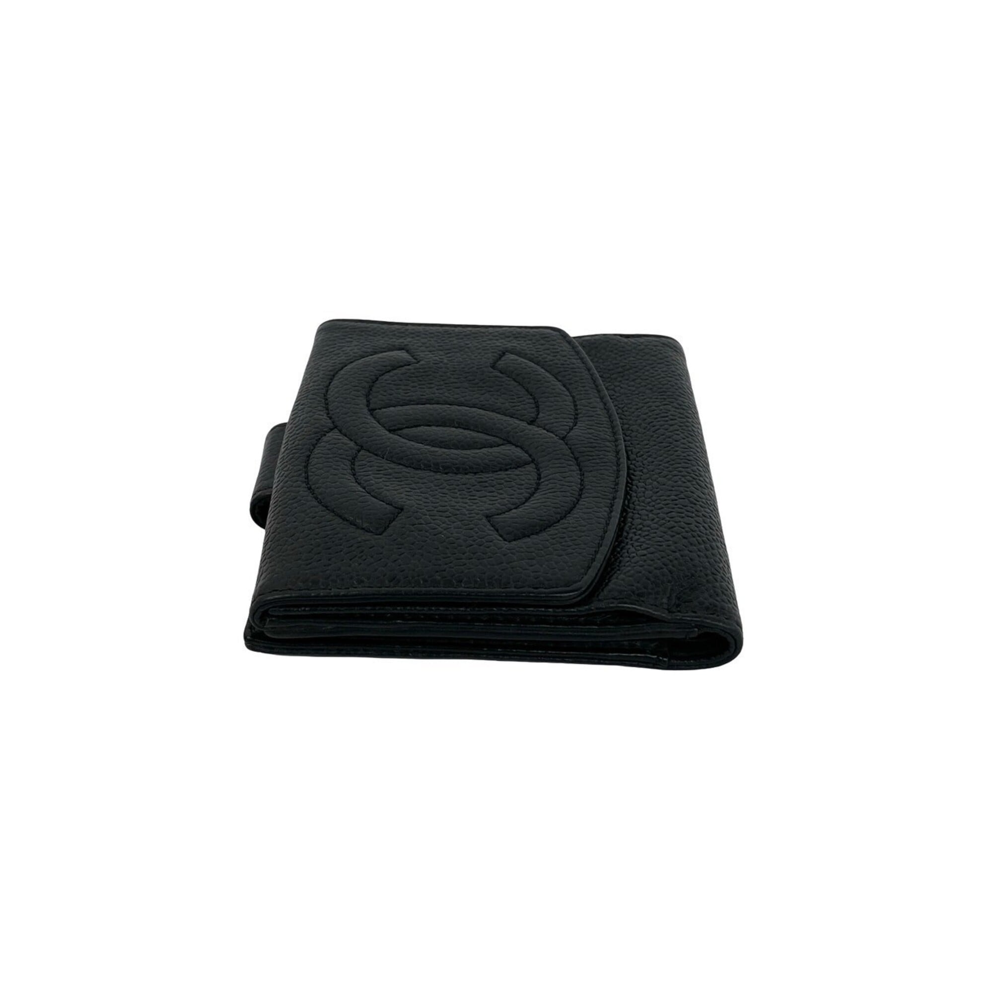 Chanel Black Grained Calfskin Wallet (Bi-Fold)