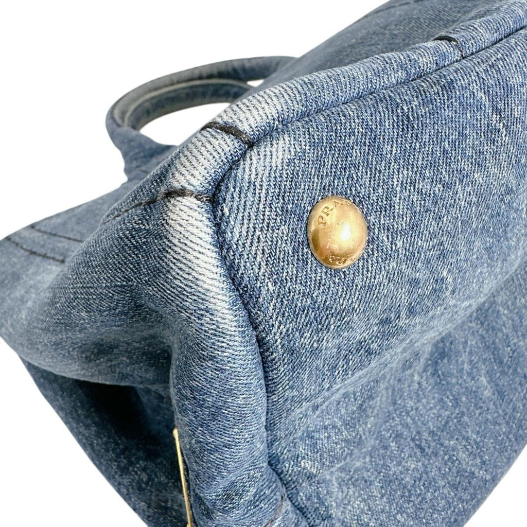 Prada Blue Denim Tote Bag