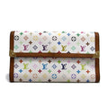 Louis Vuitton Blanc Monogram Multicolore Canvas Long Wallet (Tri-Fold)