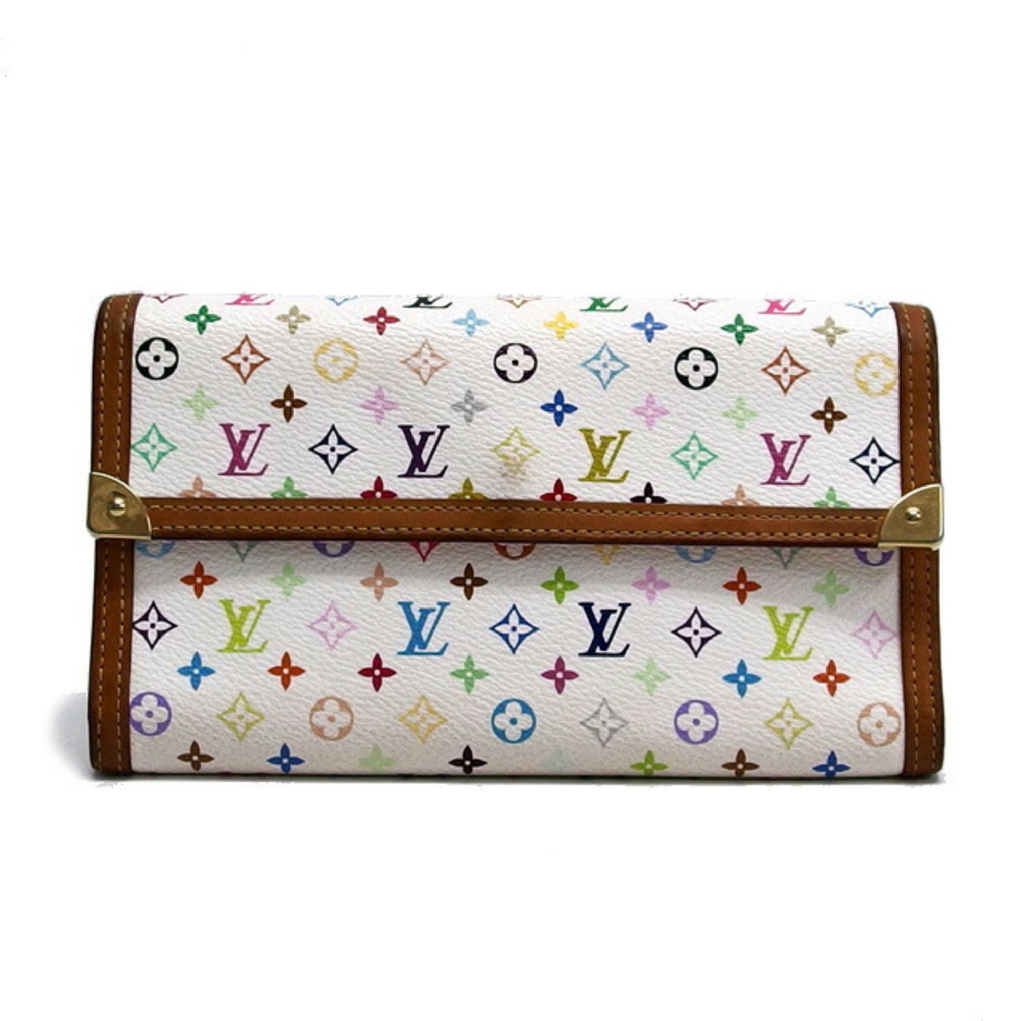 Louis Vuitton Blanc Monogram Multicolore Canvas Long Wallet (Tri-Fold)