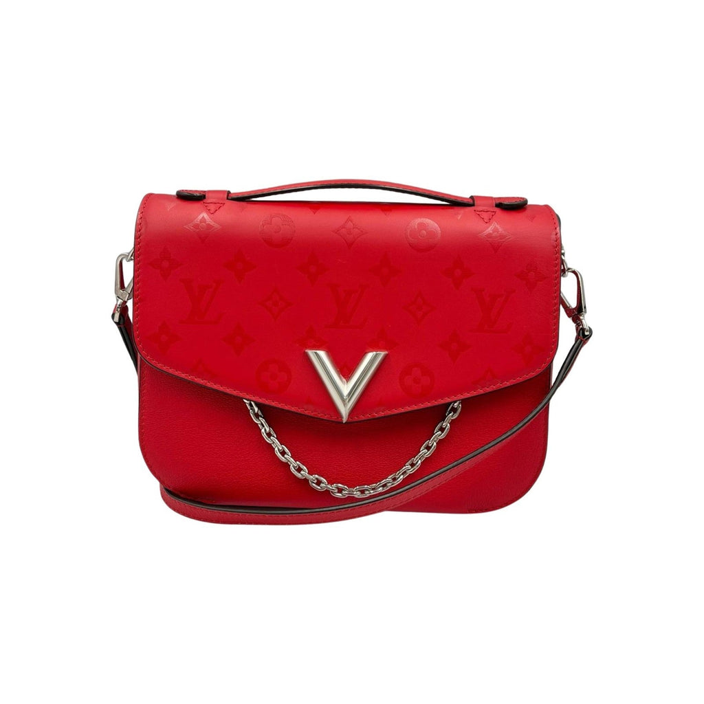 Louis Vuitton Red Color Leather Handbag Shoulder Bag