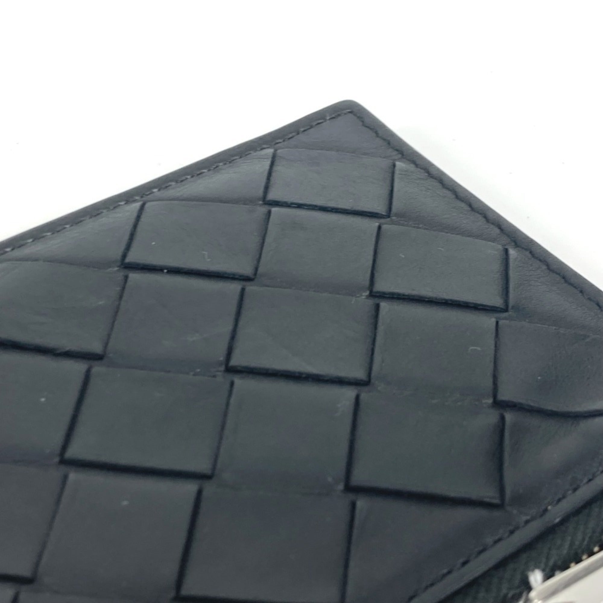 Bottega Veneta Intrecciato Black Leather Coin Purse/Coin Case