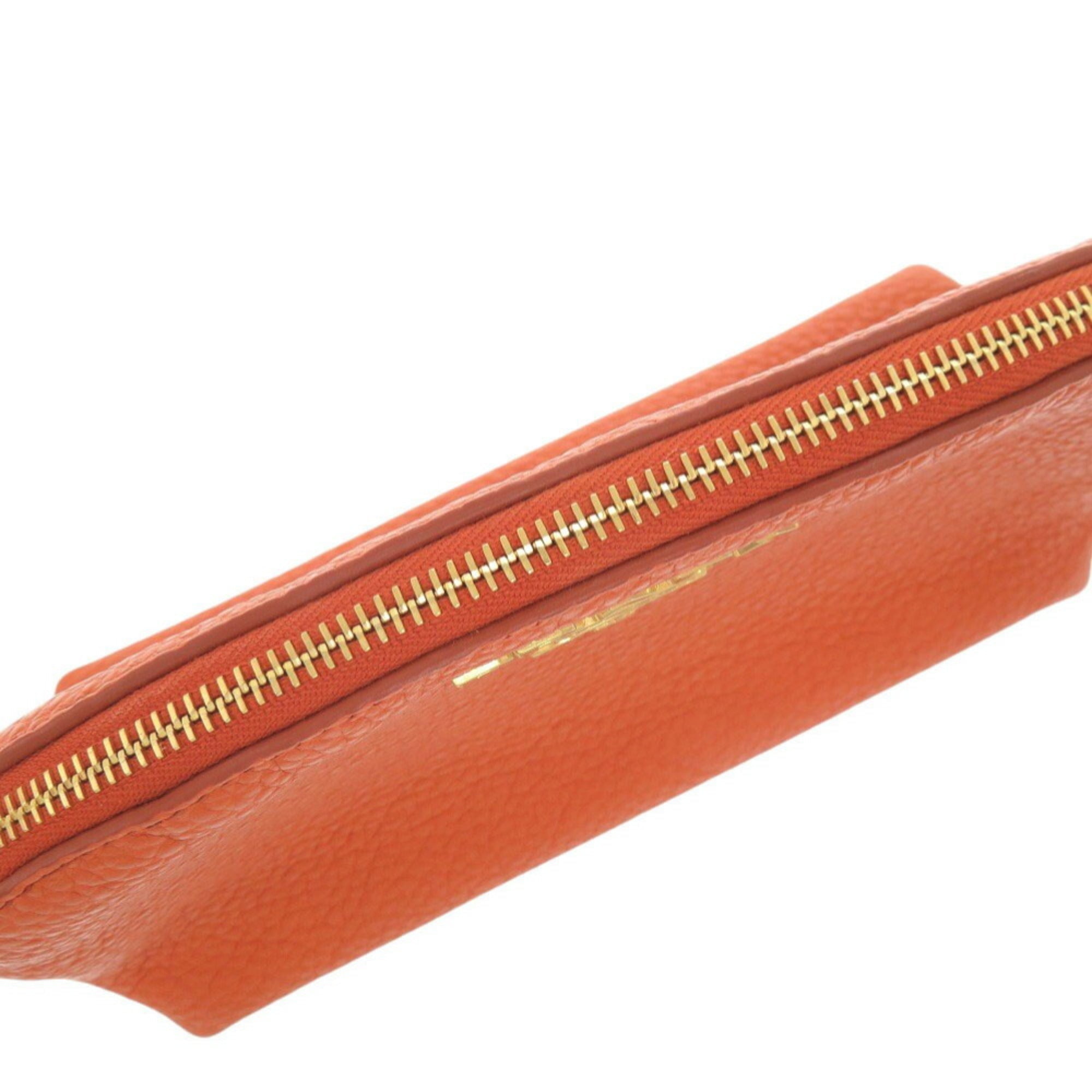 Prada Orange Leather Pouch