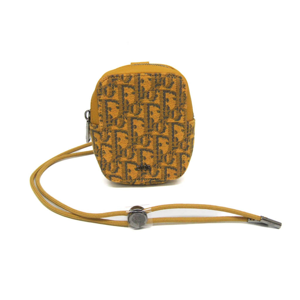 Christian Dior Yellow Leather Jacquard Pouch Shoulder Bag (Pre-Owned)