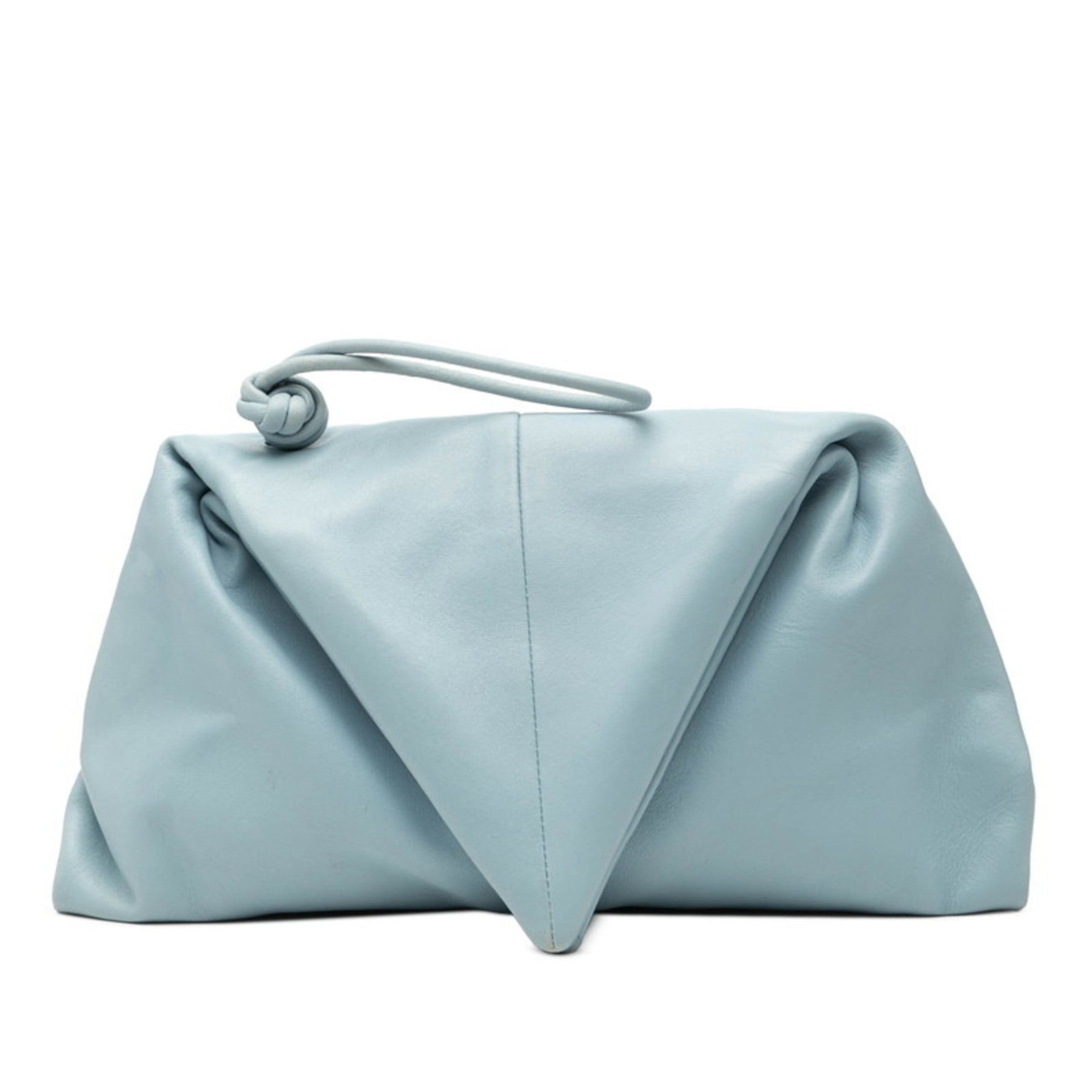 Bottega Veneta Light Blue Leather Clutch Bag