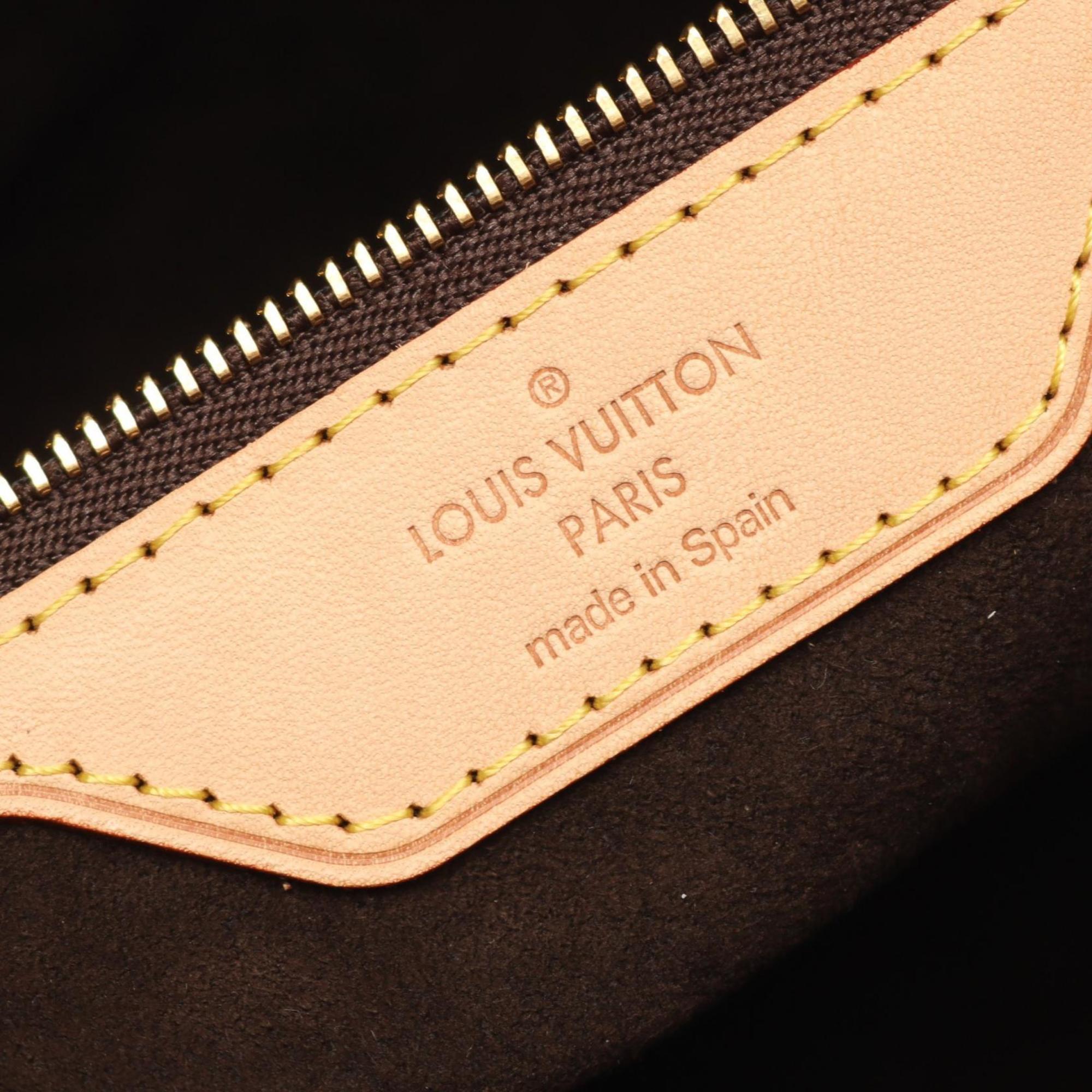 Louis Vuitton Brown Coated Canvas Leather Handbag Tote Bag