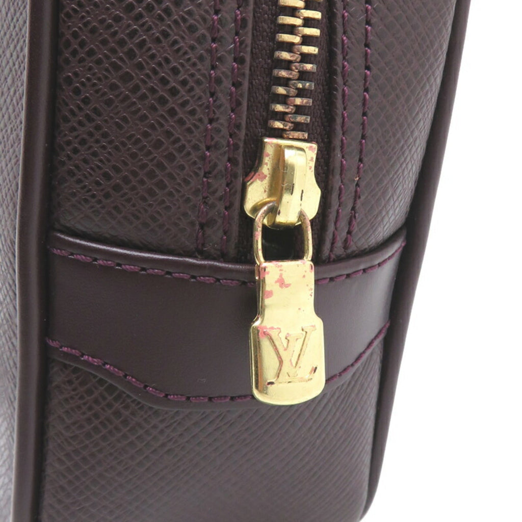 Louis Vuitton Acajou Brown Taiga Leather Clutch Bag Pouch