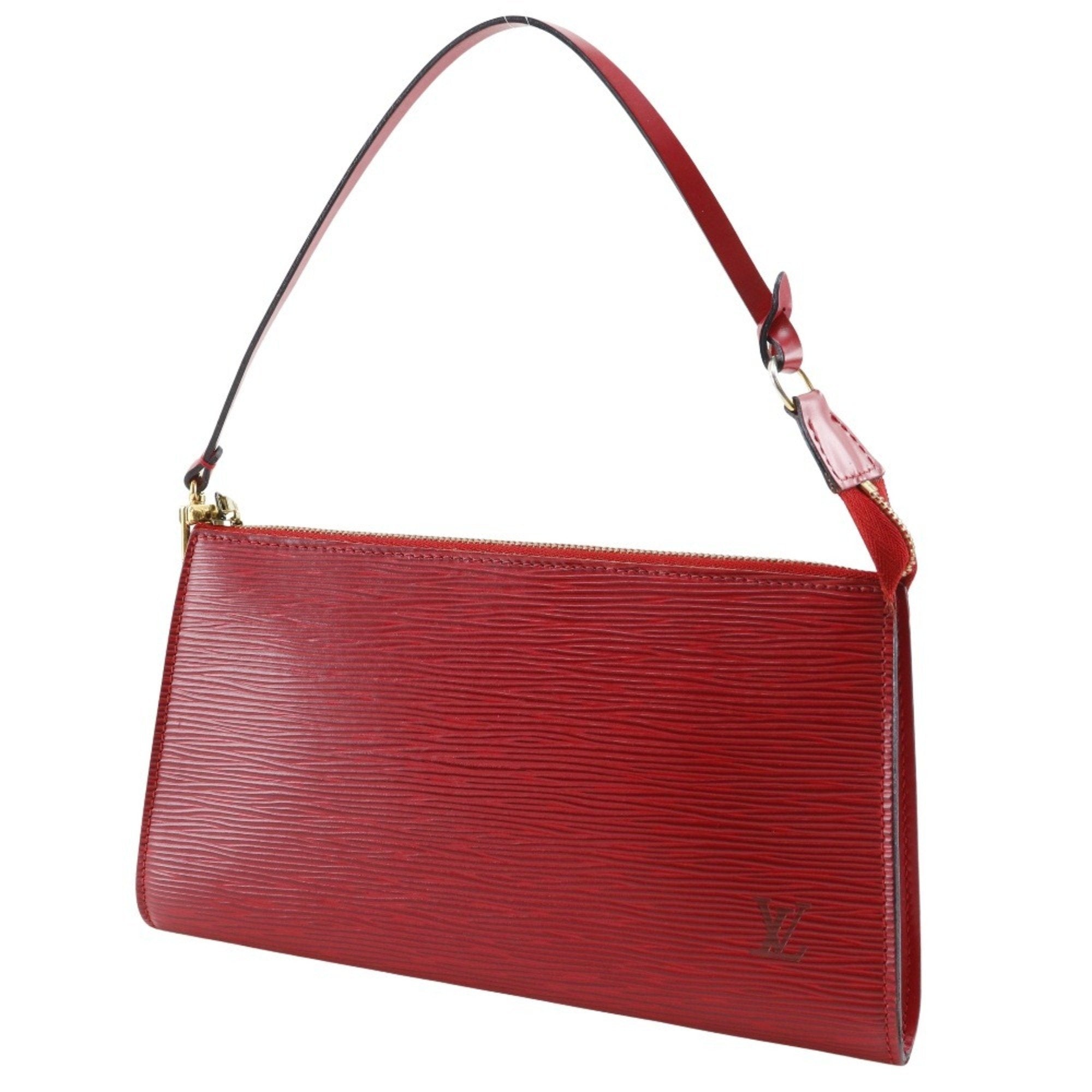 Louis Vuitton Castilian Red Red Color Epi Leather Pochette Pouch