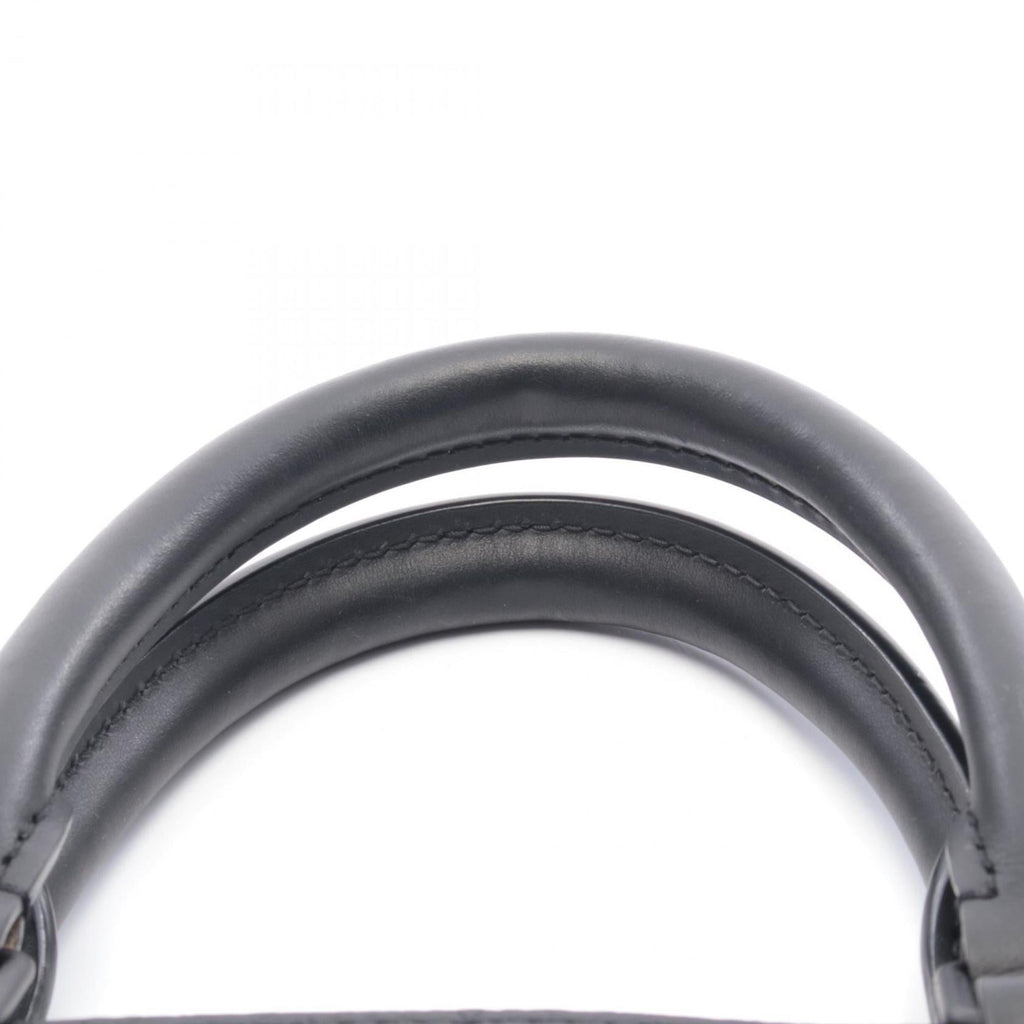 Louis Vuitton Black Leather Handbag Tote Bag