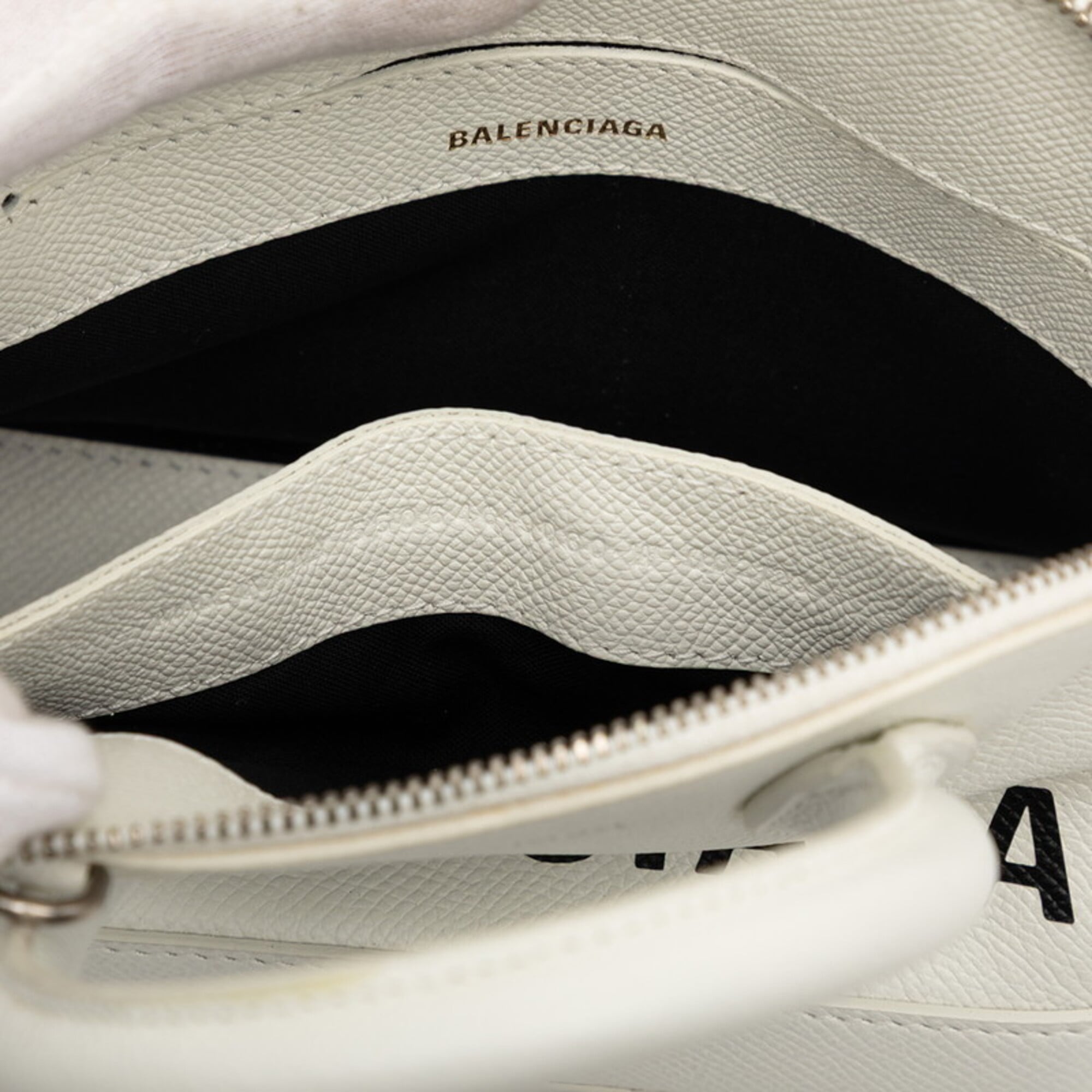Balenciaga White Leather Handbag Shoulder