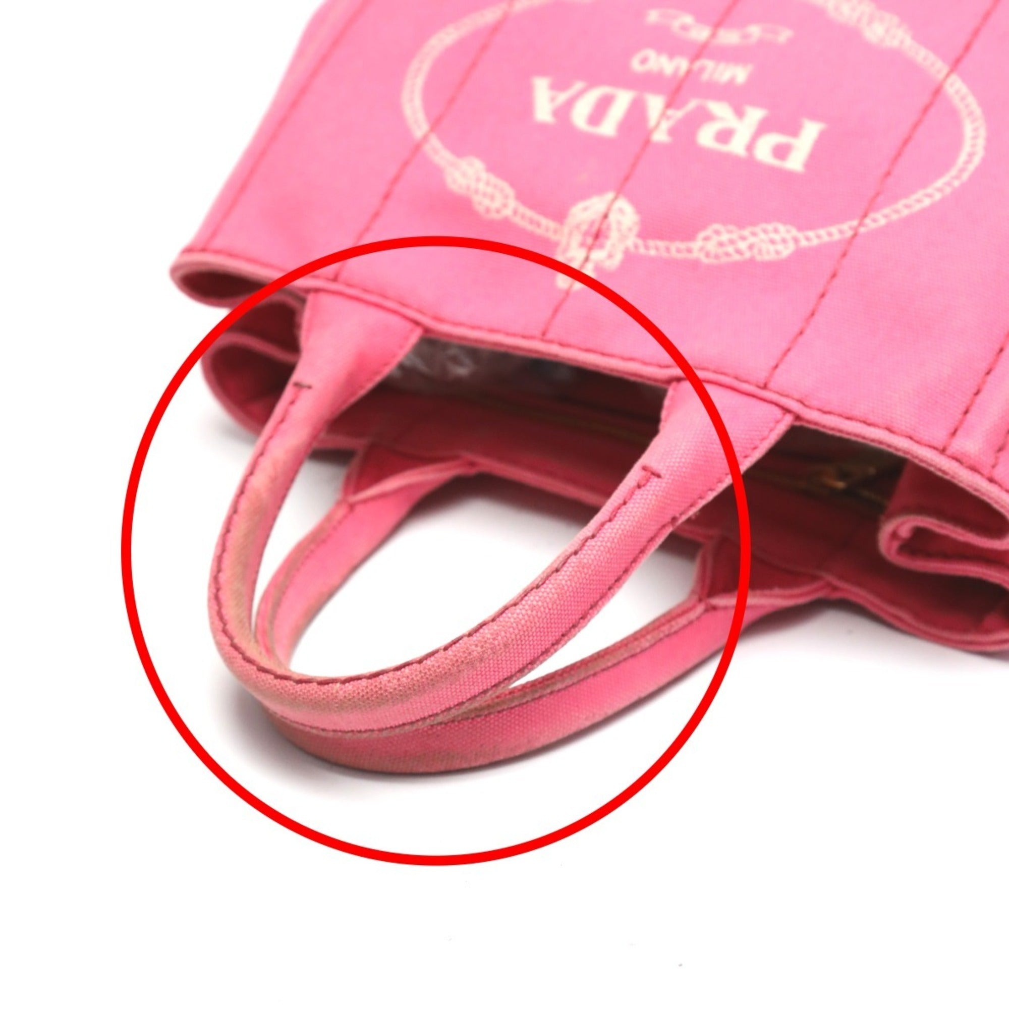 Prada Pink Canvas Tote Bag