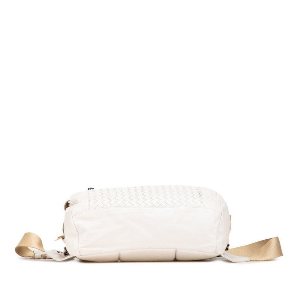 Bottega Veneta Beige White Leather Fanny Pack