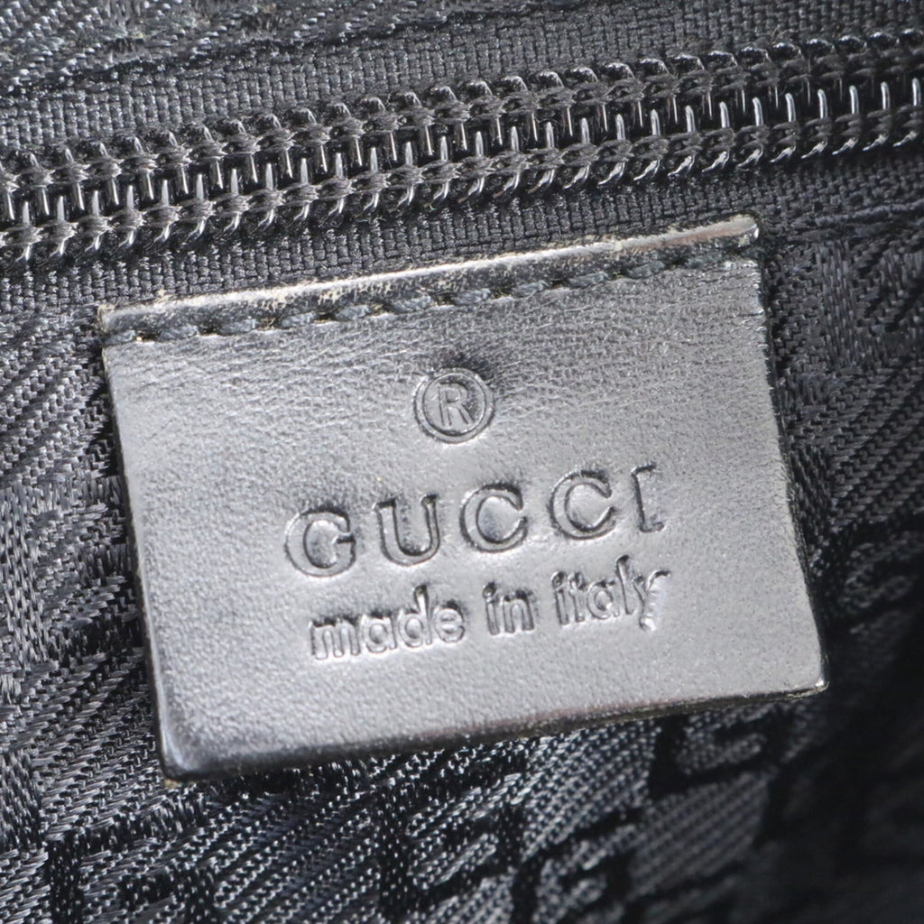 Gucci Black Leather Canvas Shoulder Bag (Pre-Owned)