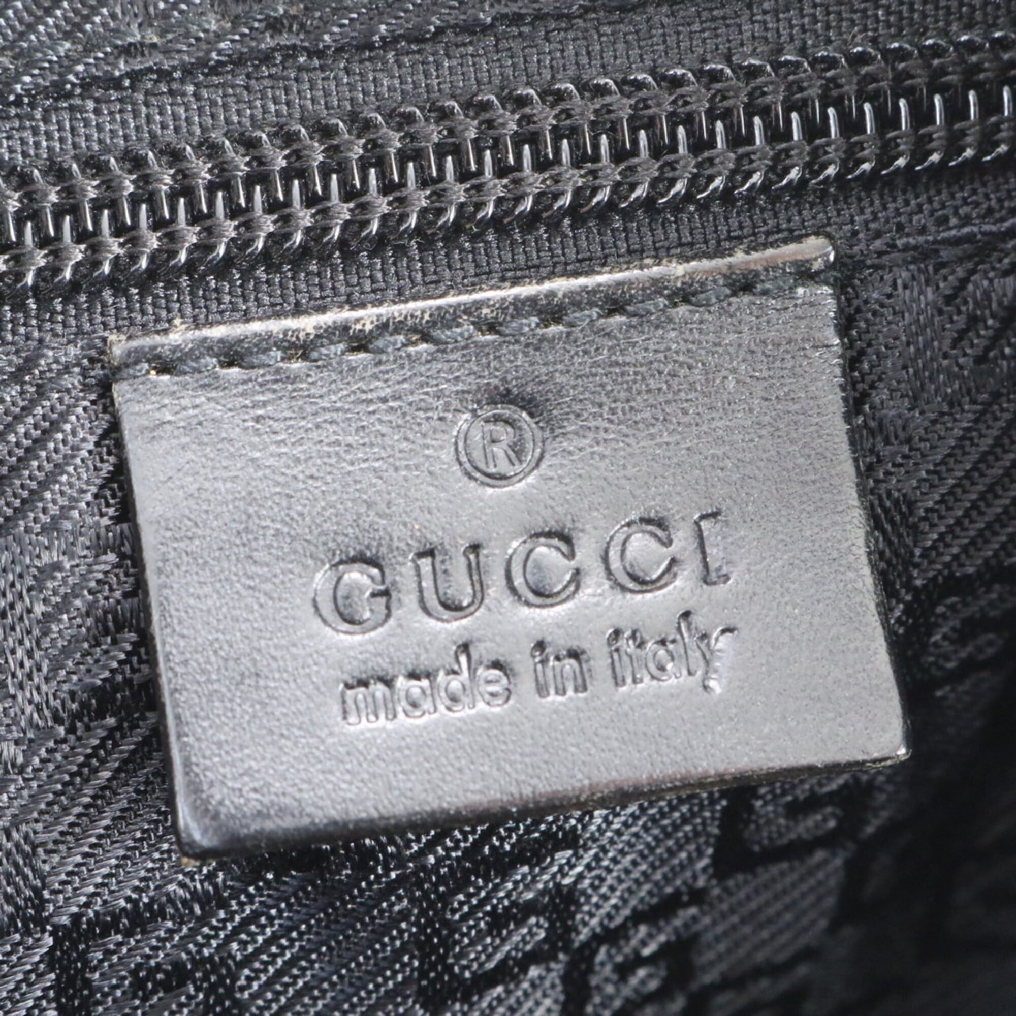 Gucci Black Leather Canvas Shoulder Bag (Pre-Owned)
