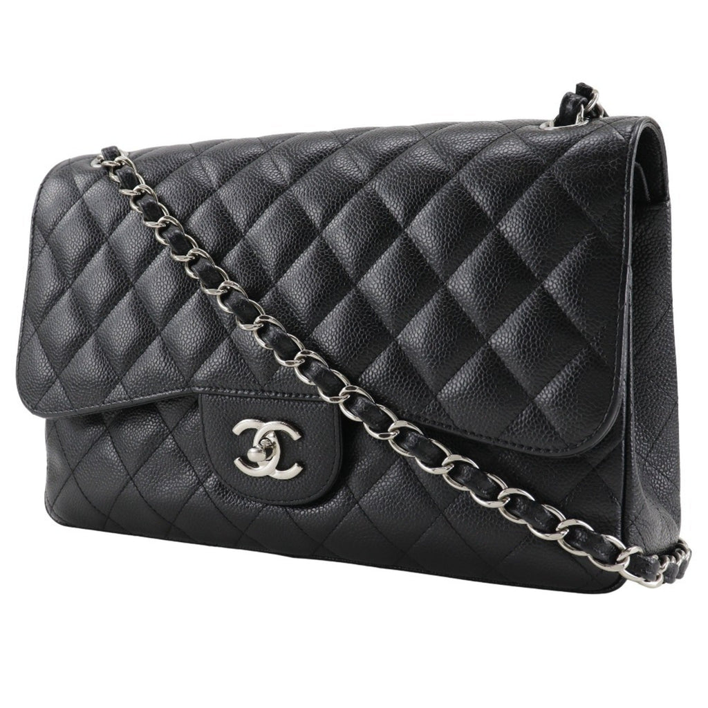 Chanel Black Caviar Leather Shoulder Bag