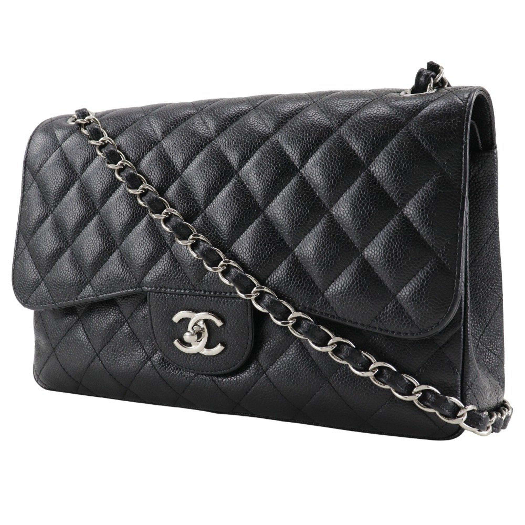 Chanel Black Caviar Leather Shoulder Bag