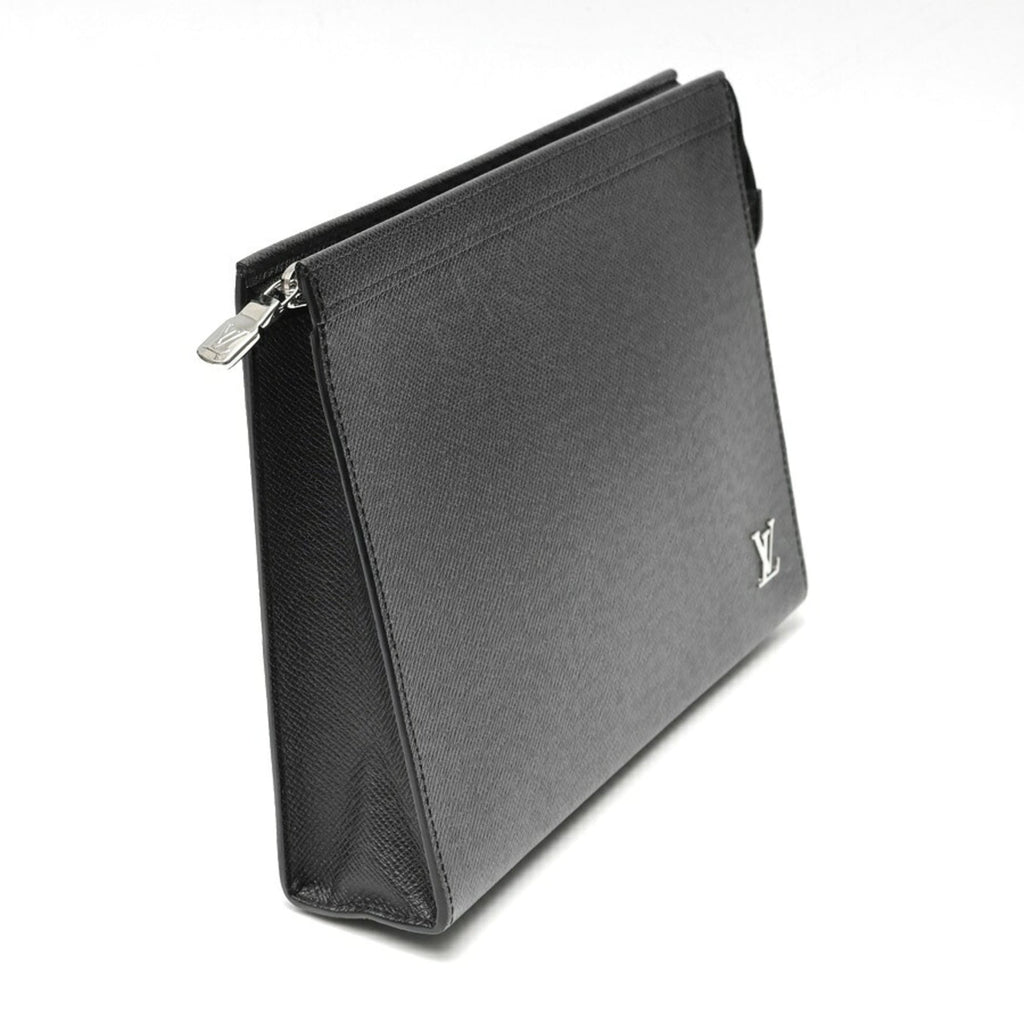 Louis Vuitton Black Taiga Leather Clutch Bag Pochette
