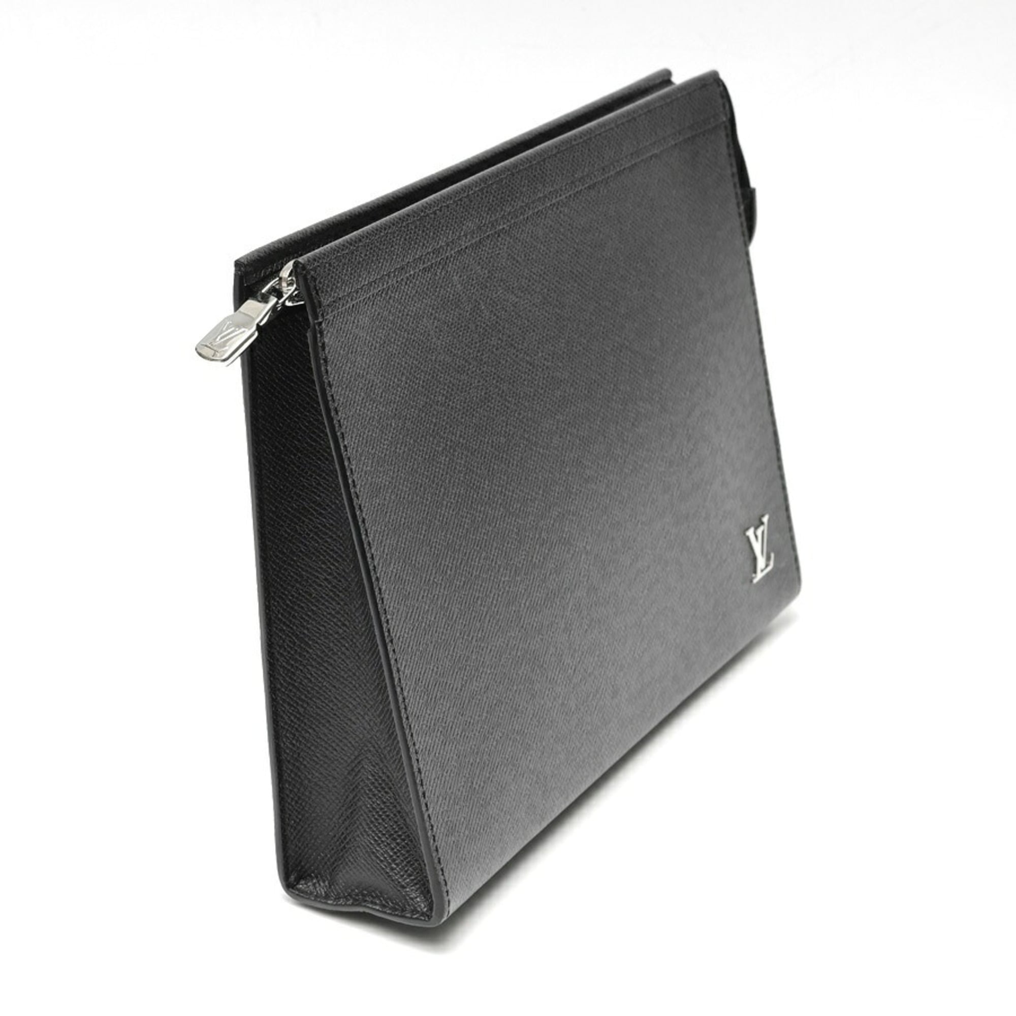 Louis Vuitton Black Taiga Leather Clutch Bag Pochette