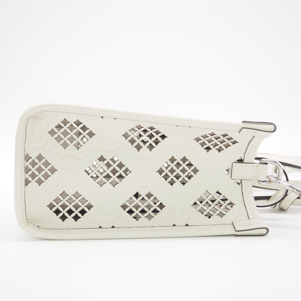 Gucci White Leather Handbag Pouch Tote Bag (Pre-Owned)