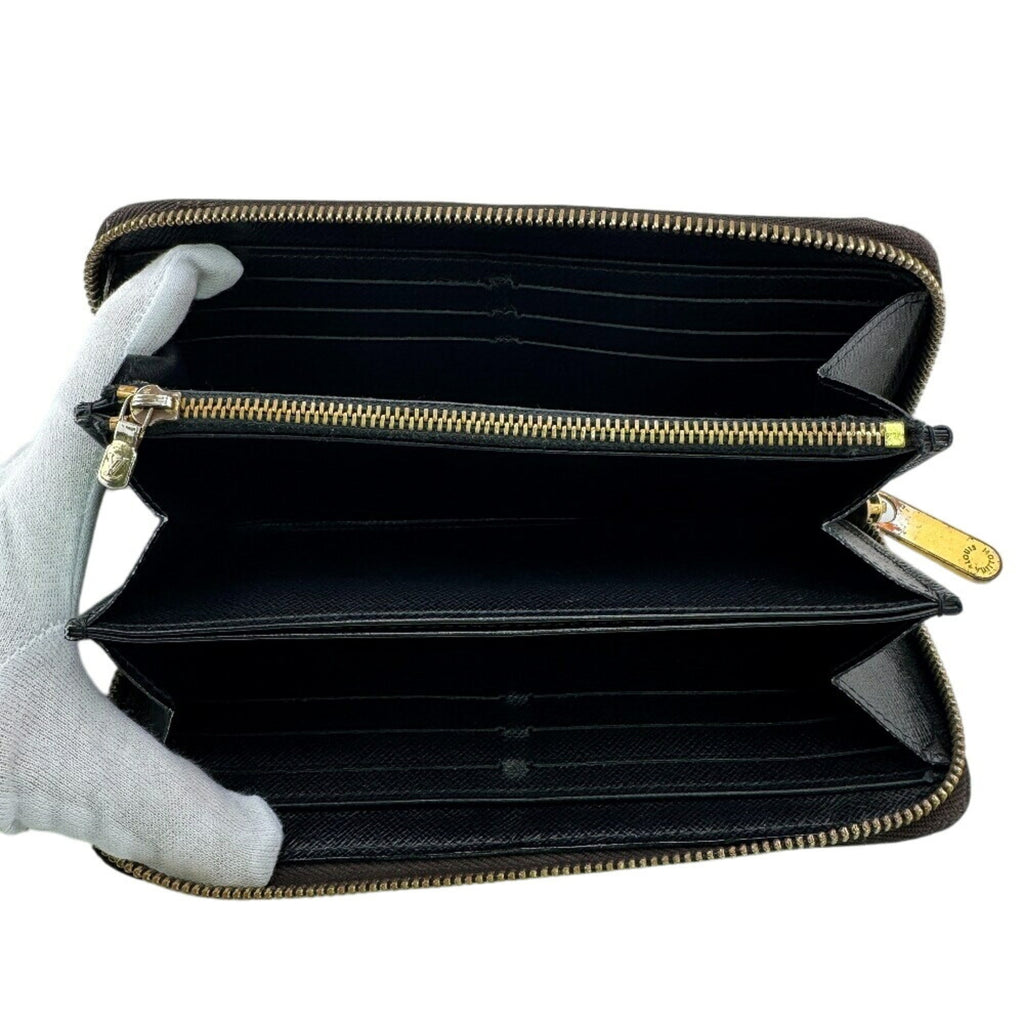 Louis Vuitton Black Brown Camel Leather Long Wallet