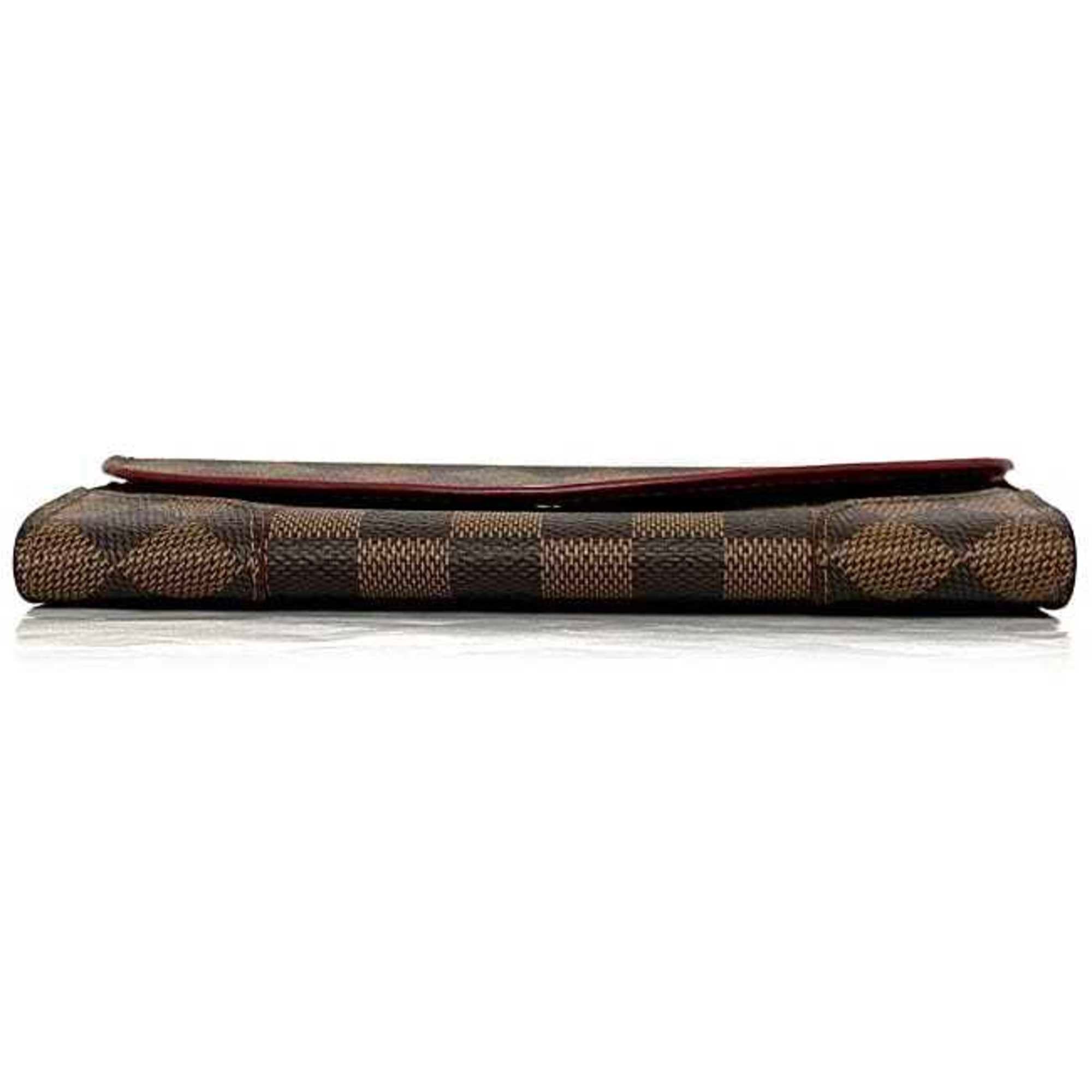 Louis Vuitton Brown Cerise Damier Canvas Red Color Damier Canvas Long Wallet
