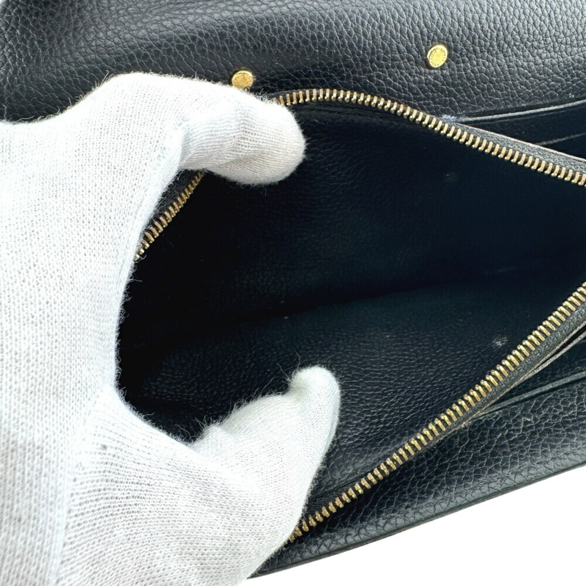 Louis Vuitton Black Brown Monogram Monogram Leather Long Wallet
