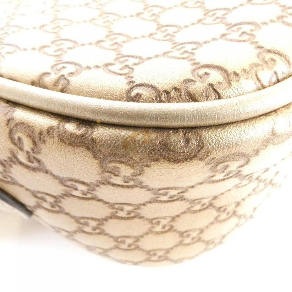 Gucci Gold Micro Gg Leather Shoulder Bag (Pre-Owned)