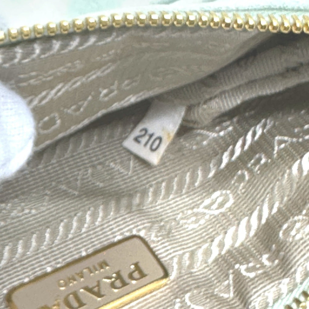 Prada Green Satin Clutch Bag