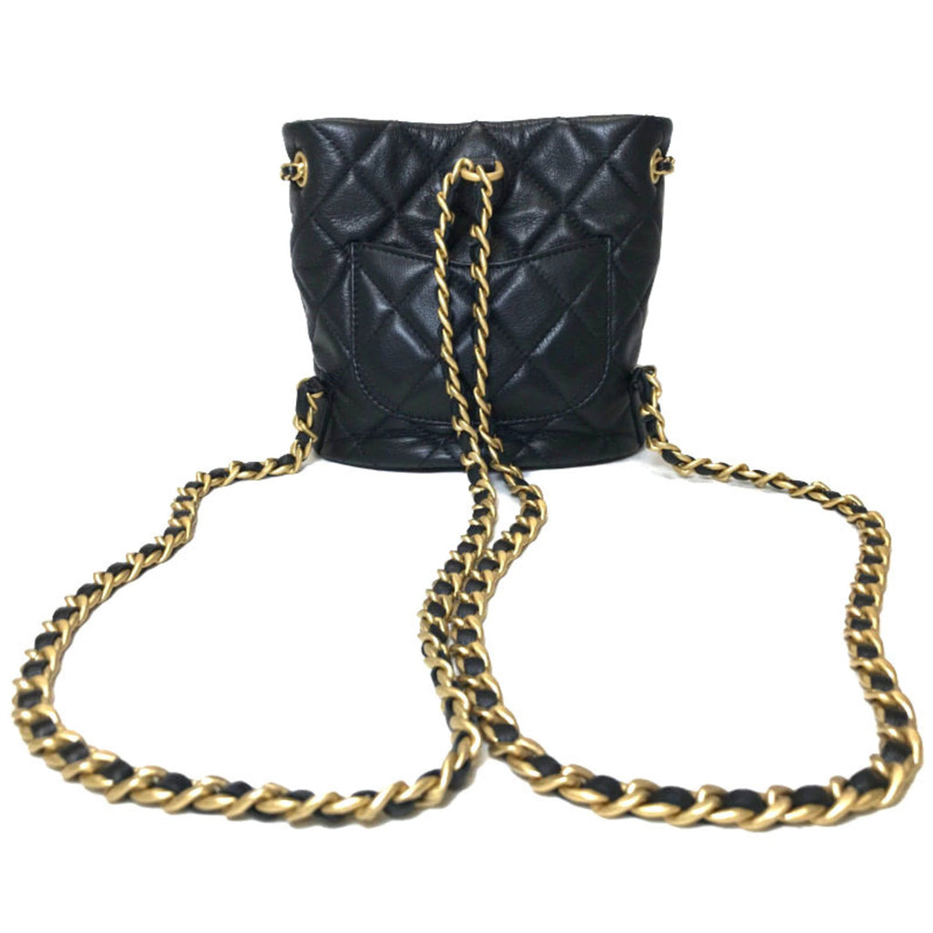 Chanel Black Leather Backpack