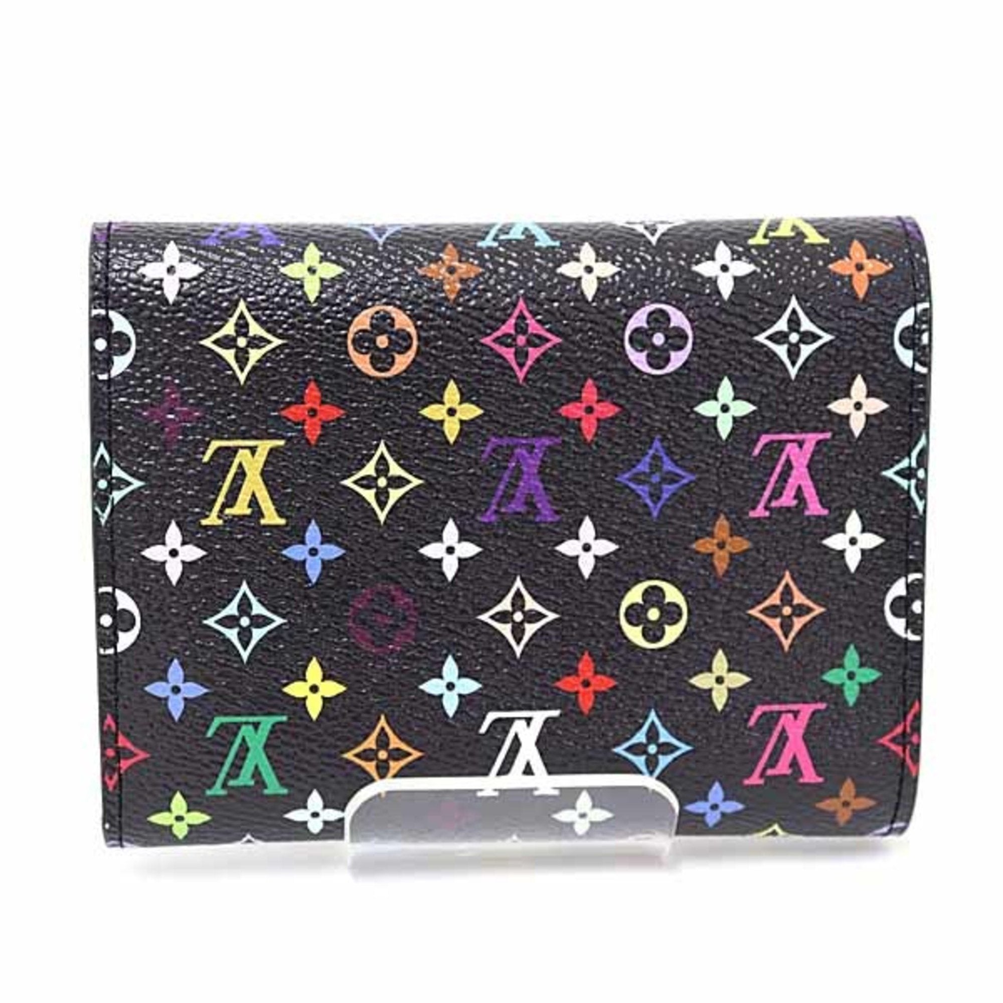 Louis Vuitton Black Multi-Color Monogram Wallet (Tri-Fold)