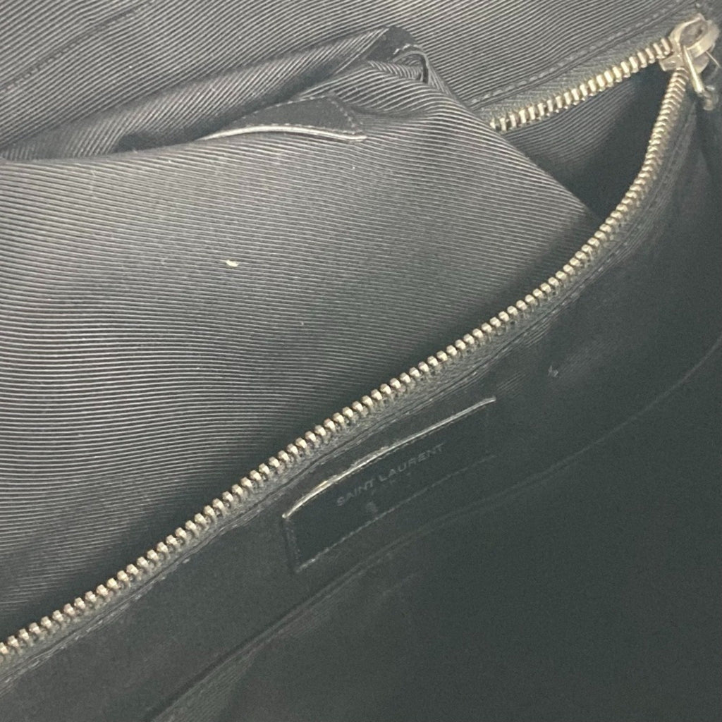 Saint Laurent Black Leather Handbag Tote Bag (Pre-Owned)