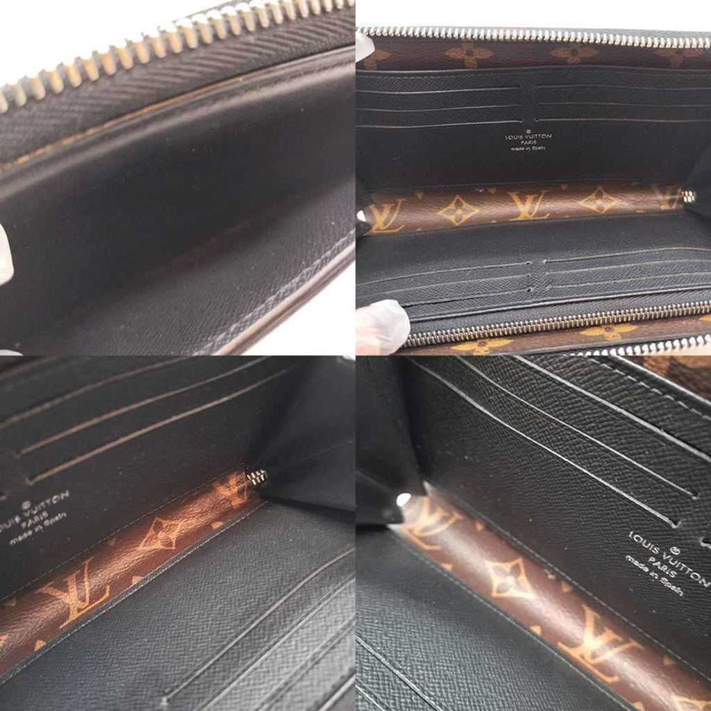 Louis Vuitton Monogram Macassar Black Brown Long Wallet