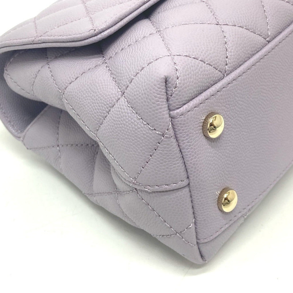 Chanel Purple Grained Calfskin Handbag Shoulder Bag
