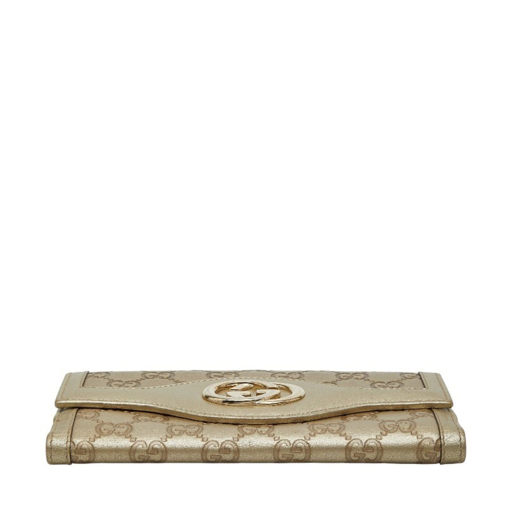 Gucci Gold Leather Coin Purse/Coin Case (Pre-Owned)