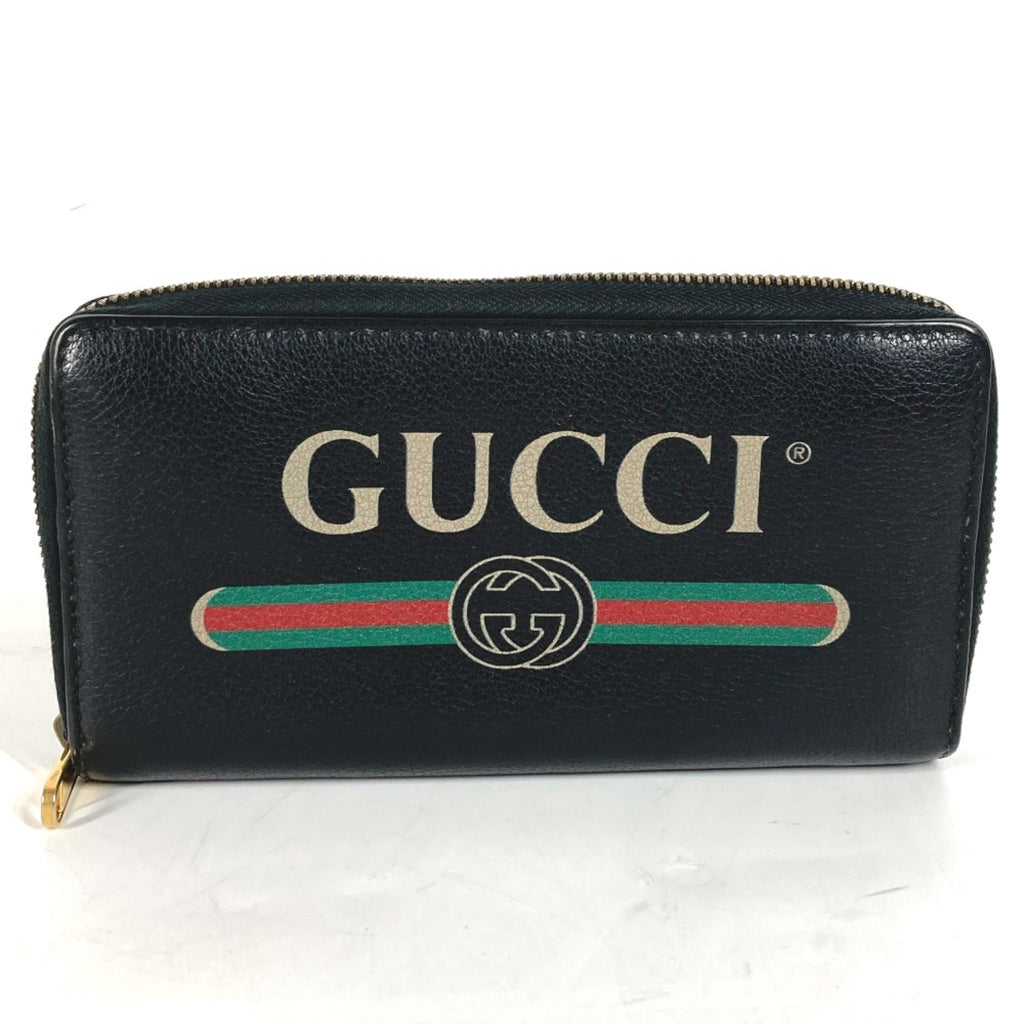 Gucci Black Leather Long Wallet (Bi-Fold) (Pre-Owned)