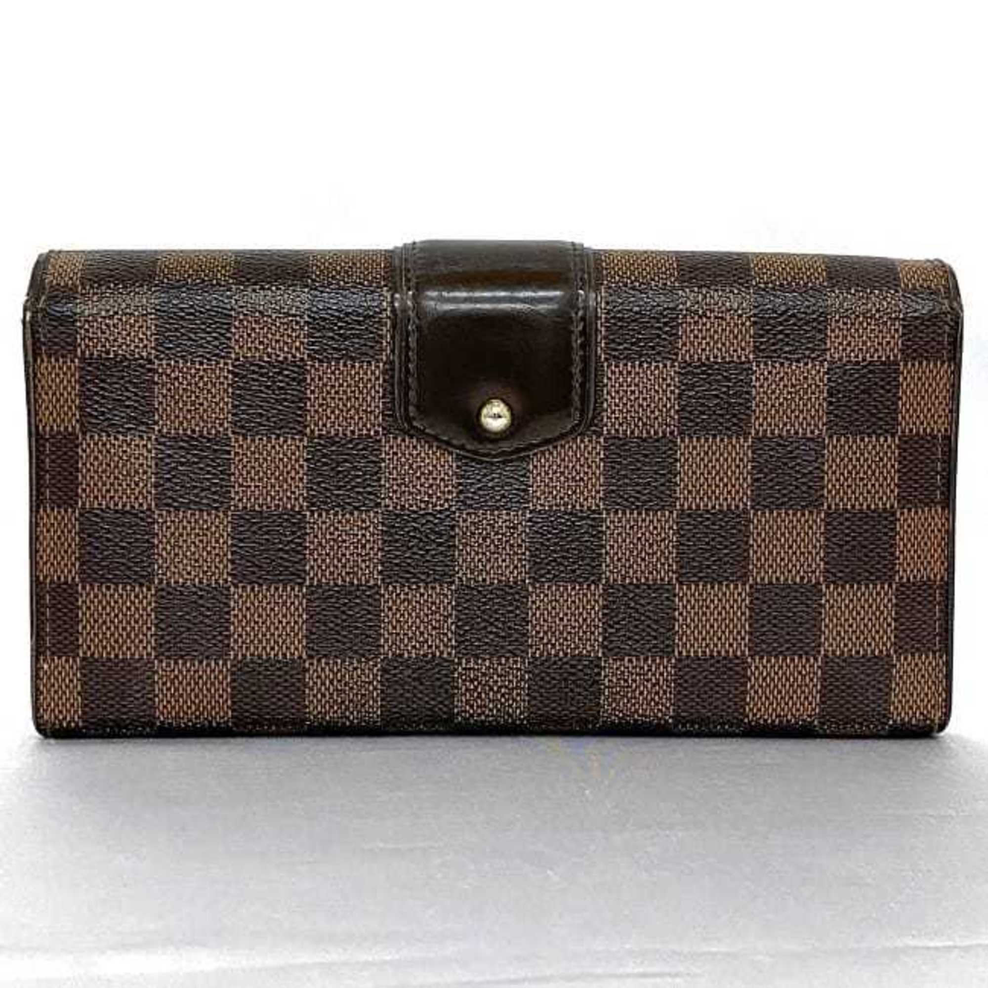 Louis Vuitton Damier Brown Damier Canvas Ebene Damier Canvas Long Wallet