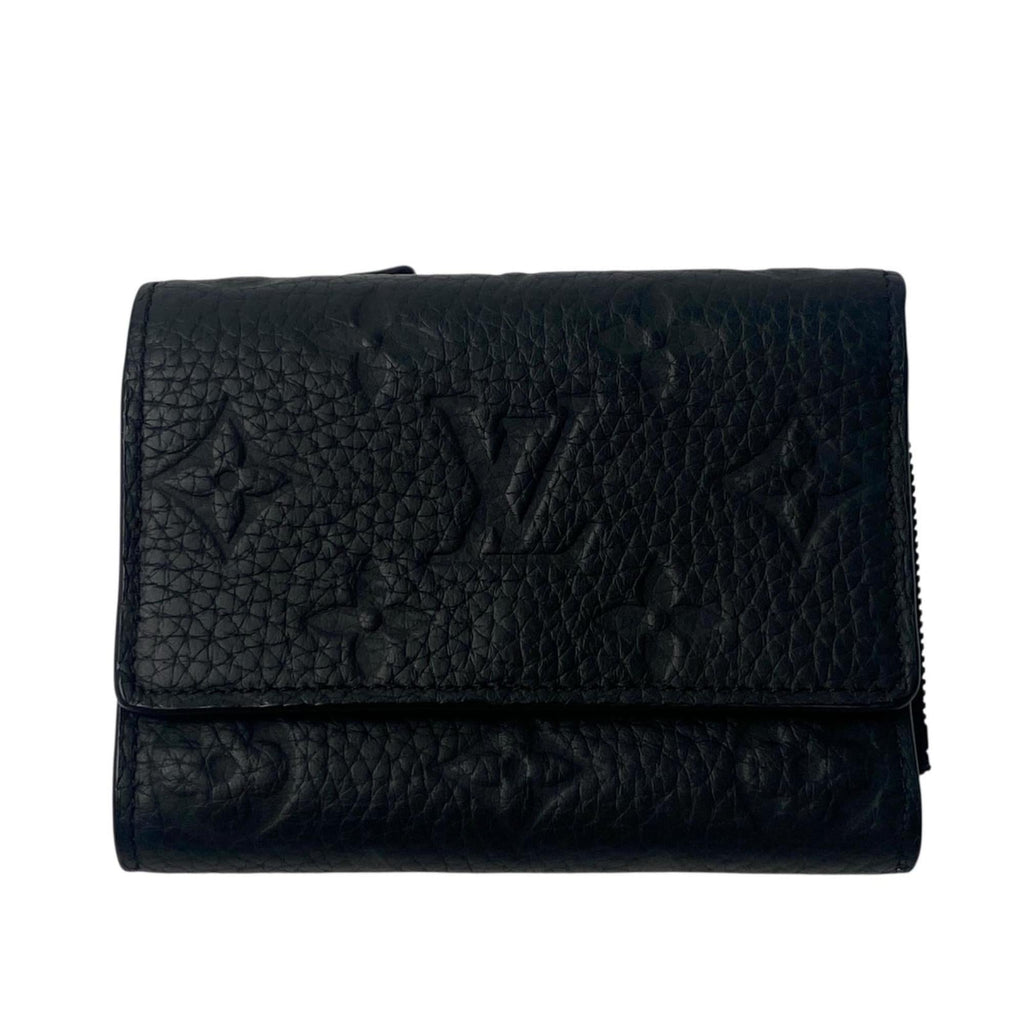 Louis Vuitton Black Noir Leather Wallet (Tri-Fold)