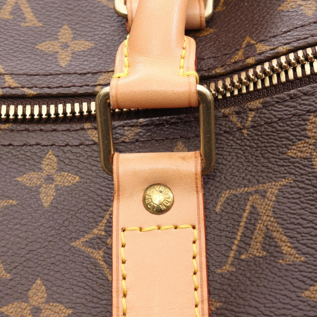 Louis Vuitton Brown Coated Canvas Leather Boston Bag