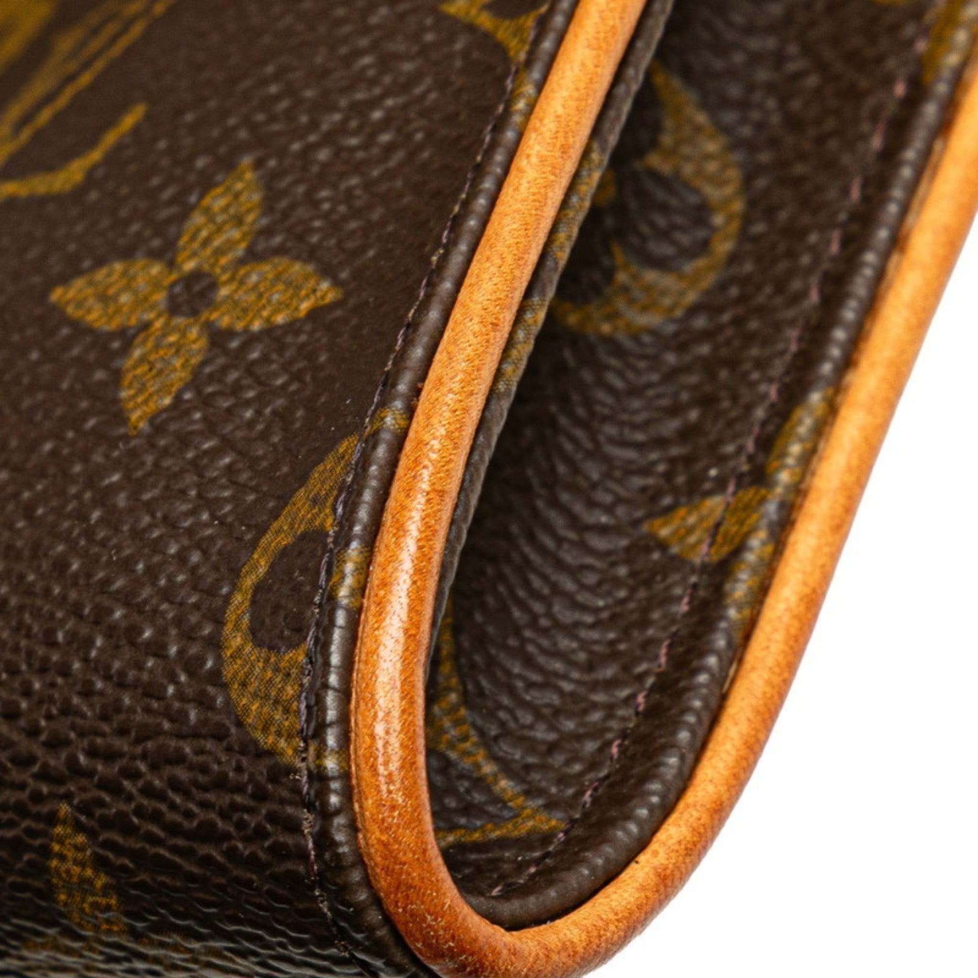 Louis Vuitton Brown Pvc Leather Pochette Shoulder Bag