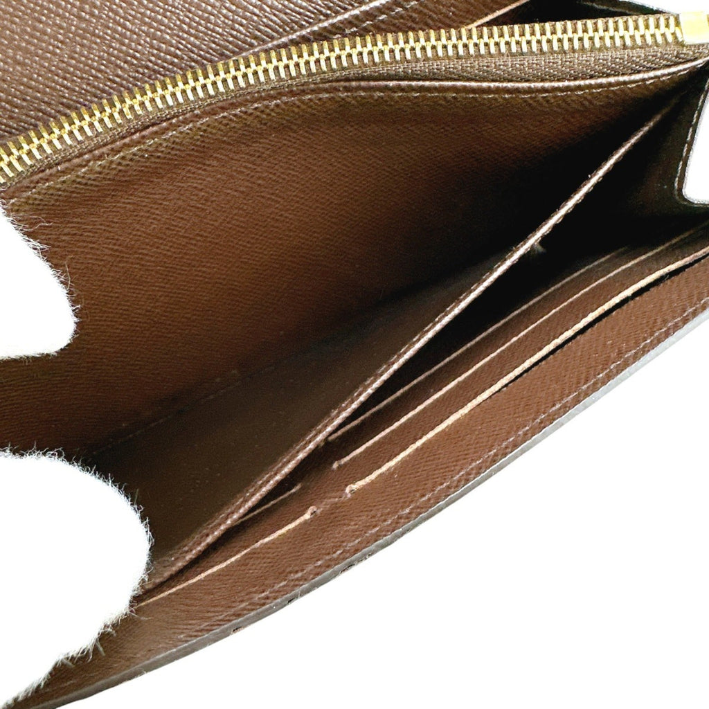 Louis Vuitton Brown Ebene Damier Canvas Long Wallet (Tri-Fold)