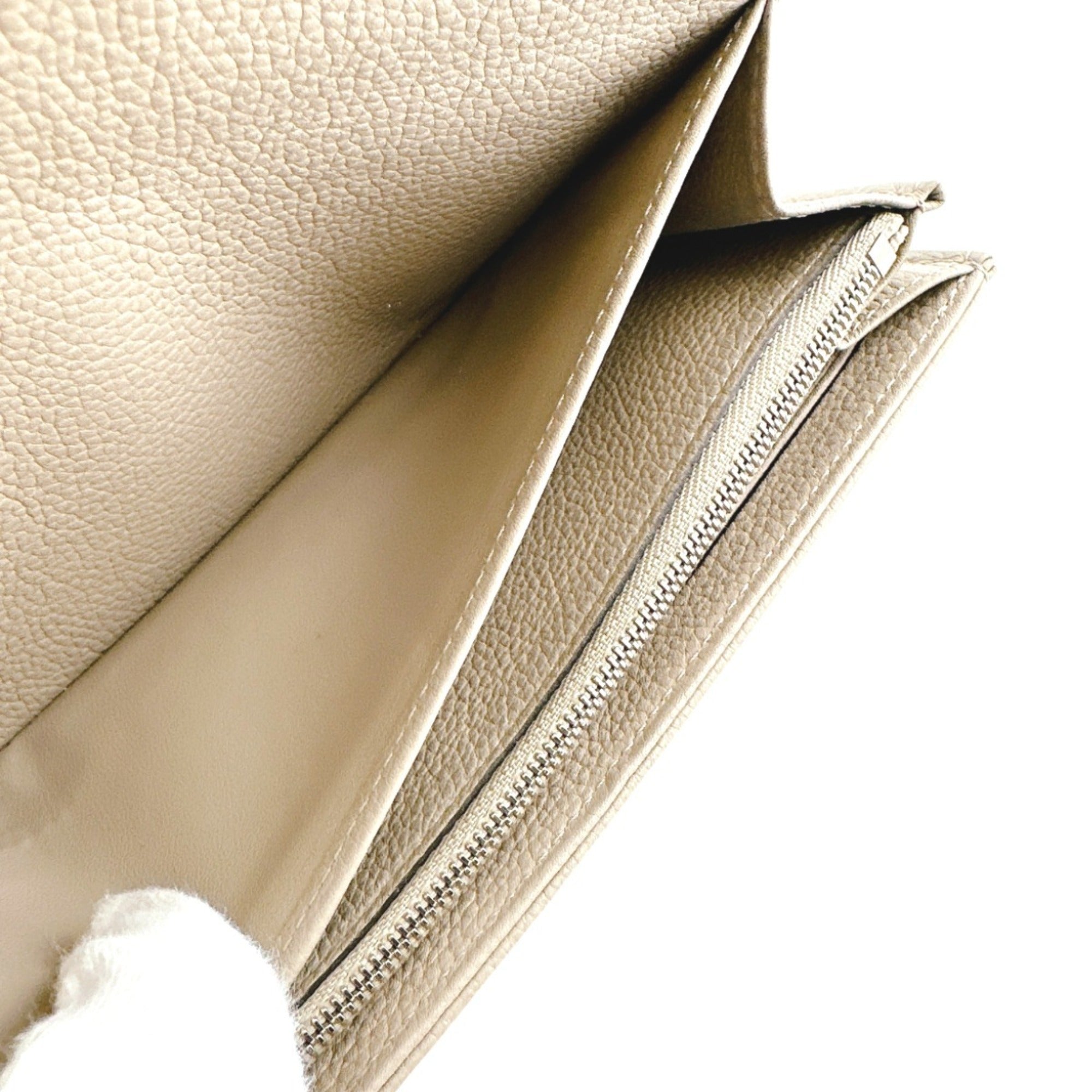 Louis Vuitton Beige Galle Monogram Mahina Leather Long Wallet (Tri-Fold)