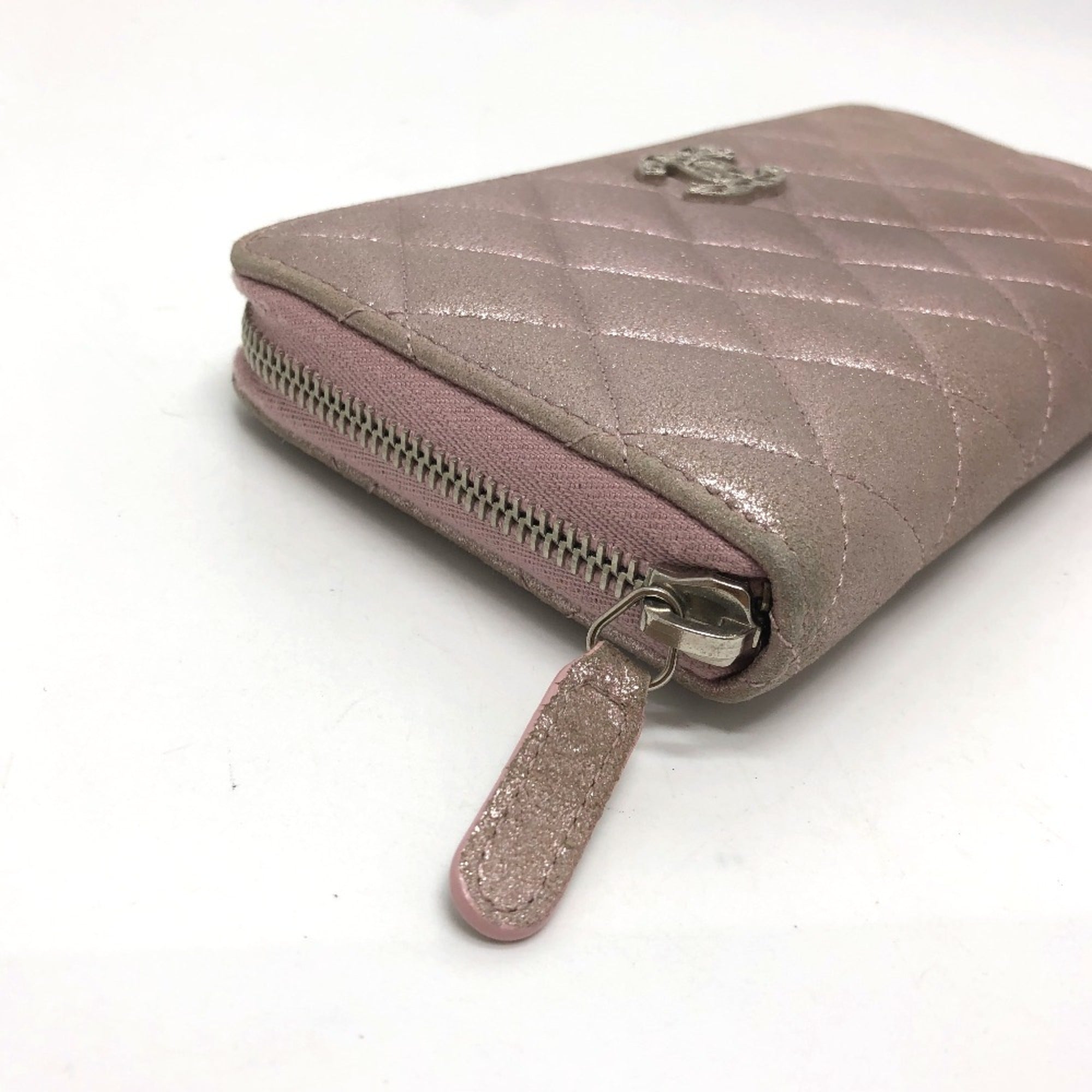 Chanel Pink Leather Long Wallet (Bi-Fold)
