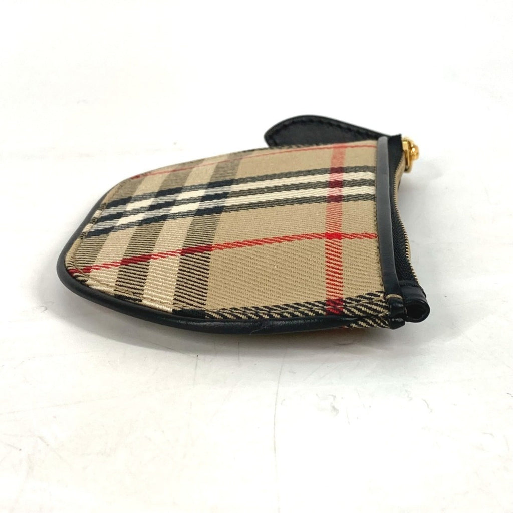 Burberry Beige Leather Canvas Coin Purse/Coin Case