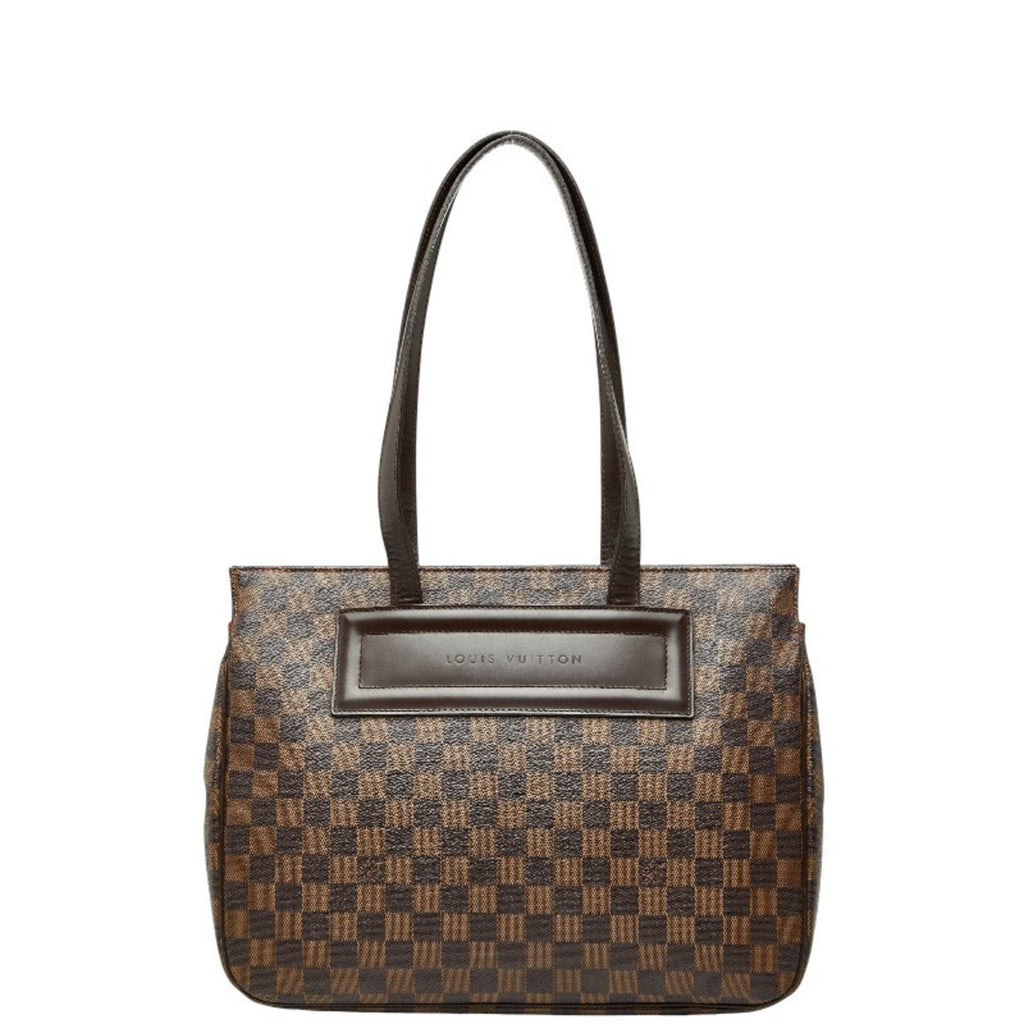 Louis Vuitton Brown Pvc Leather Handbag Tote Bag